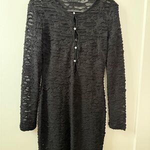 Elegant Black Textured Dress